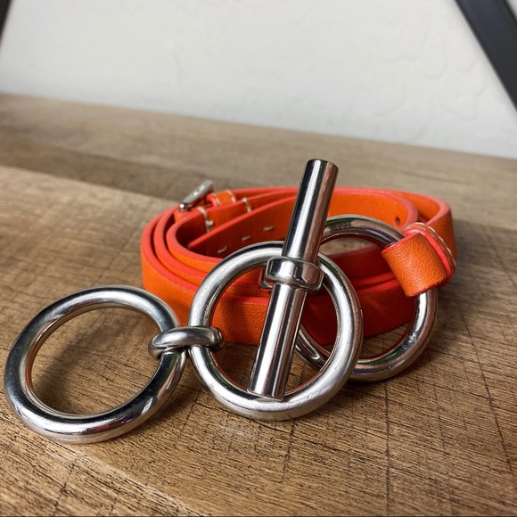 Prada Accessories - Prada Circle Link Thin Leather Belt
